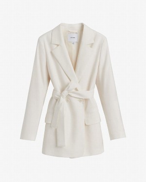 Blazere Cuyana Linen Relaxed Dama Albi | IZA779PM