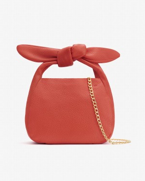 Geanta De Umar Cuyana Mini Bow Dama Corai Inchis | KDD9746DK