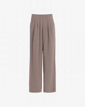 Pantaloni Cuyana Silk Largi-Leg Dama Maro Deschis | GCP996RC
