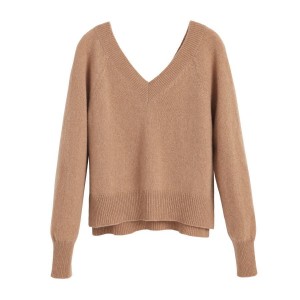 Pulovere Cuyana Recycled Cashmere Deep V-Neck Dama Maro | KYM1729YQ