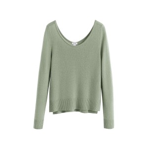 Pulovere Cuyana Single-Origin Cashmere Scoop Neck Dama Verzi | XGR3113ZB