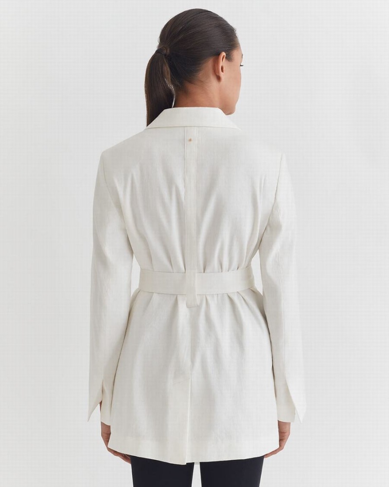 Blazere Cuyana Linen Relaxed Dama Albi | IZA779PM