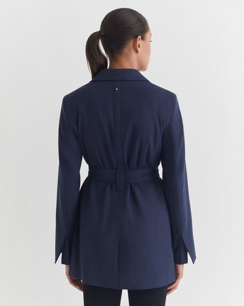 Blazere Cuyana Linen Relaxed Dama Bleumarin | JMN7845ES