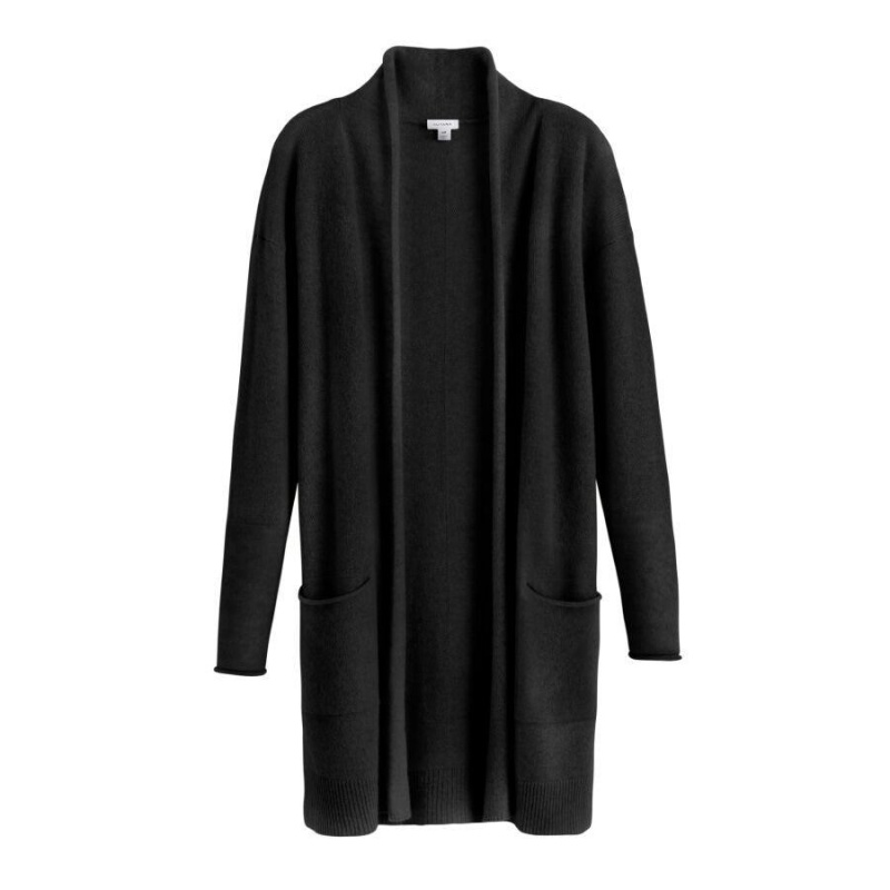 Cardigan Cuyana Single-Origin Cashmere Long Dama Negrii | NJB7135FK