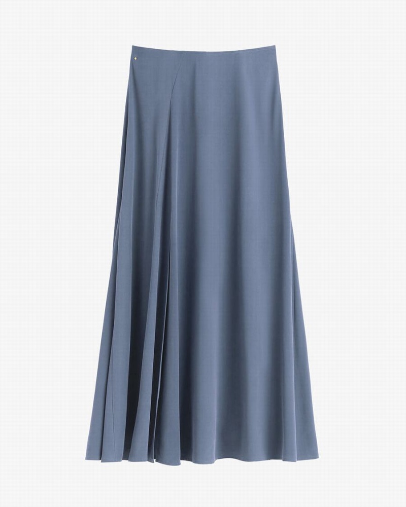 Fuste Cuyana Washable Silk Maxi Dama Albastri | ZXM4287HE