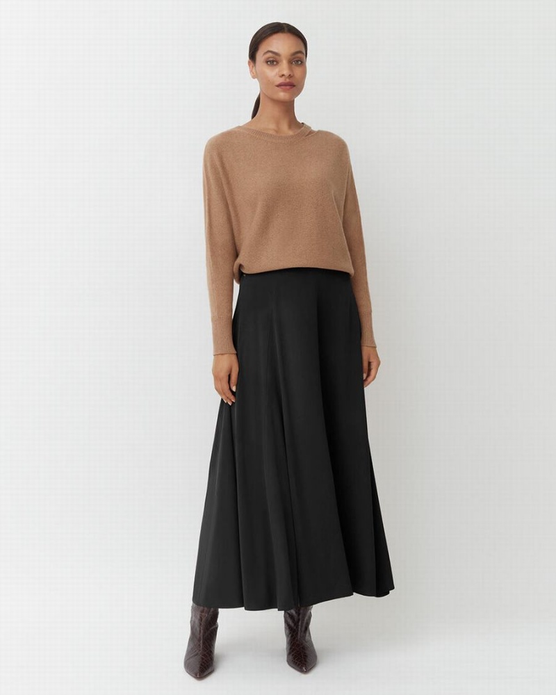 Fuste Cuyana Washable Silk Maxi Dama Negrii | JTY928BI