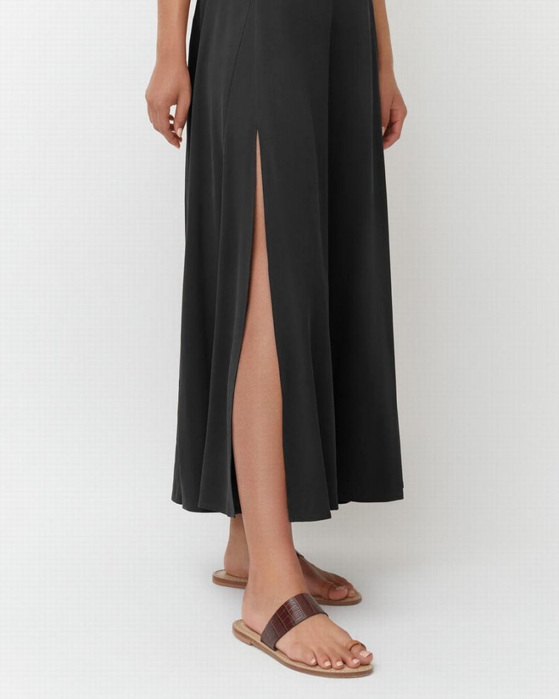 Fuste Cuyana Washable Silk Maxi Dama Negrii | JTY928BI