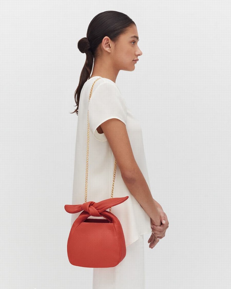 Geanta De Umar Cuyana Mini Bow Dama Corai Inchis | KDD9746DK
