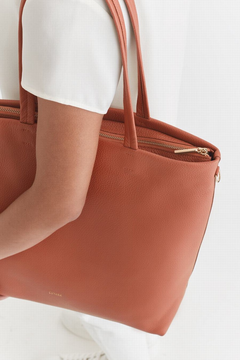 Geanta Tote Cuyana Cizme Inalte Easy Fermoar Dama Rosii Maro | EAQ2993EQ