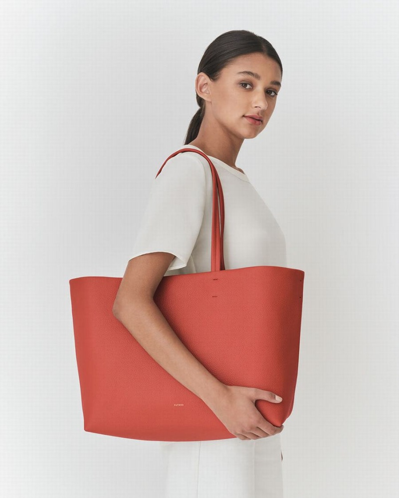 Geanta Tote Cuyana Clasici Easy Dama Corai Inchis | RRN5254WQ