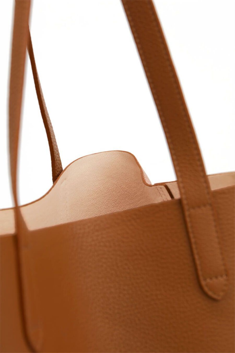 Geanta Tote Cuyana Clasici Structured Piele Dama Roz | JXU3414BX