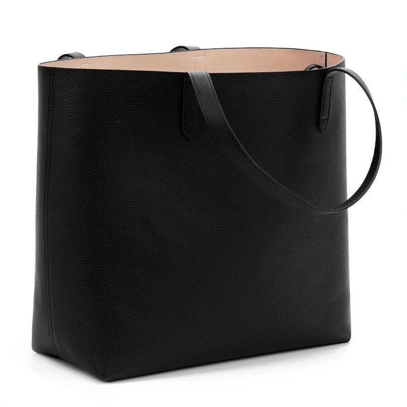 Geanta Tote Cuyana Clasici Structured Piele Dama Negrii Roz | TVG7149JT