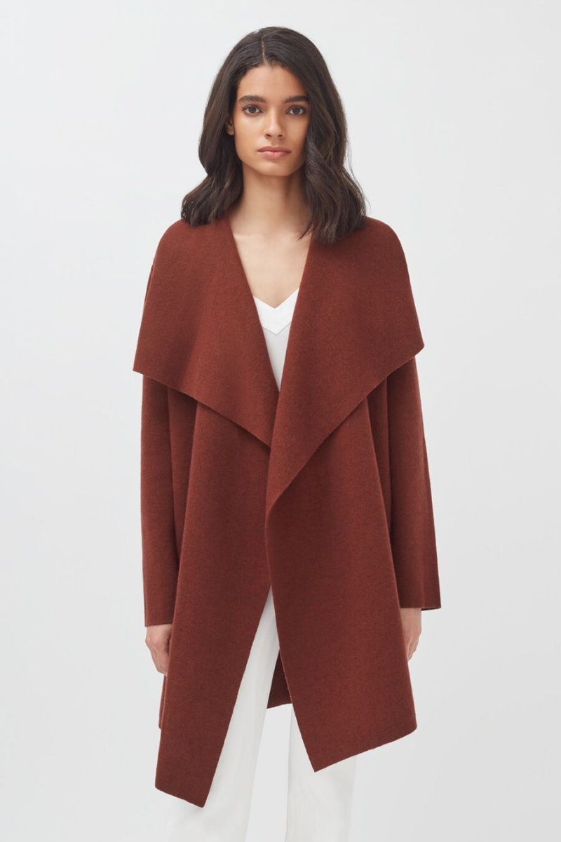 Paltoane Cuyana Lână Cashmere Scurte Wrap Dama Rosii | TML8618JO
