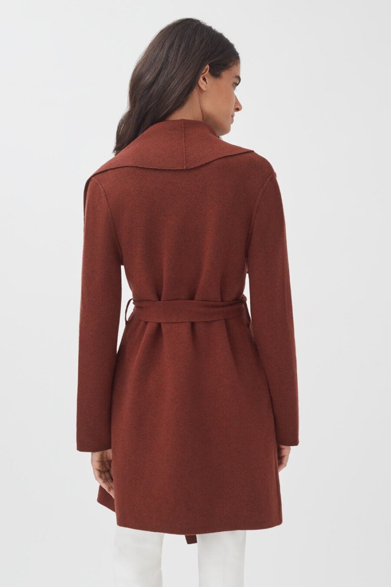 Paltoane Cuyana Lână Cashmere Scurte Wrap Dama Rosii | TML8618JO