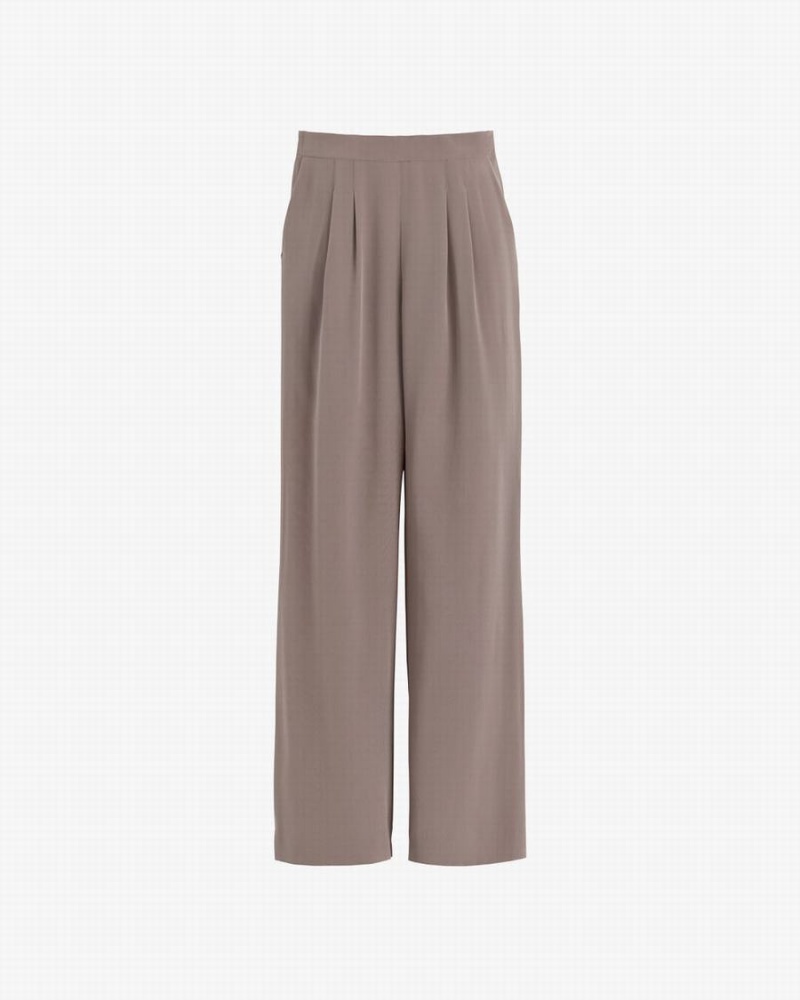 Pantaloni Cuyana Silk Largi-Leg Dama Maro Deschis | GCP996RC