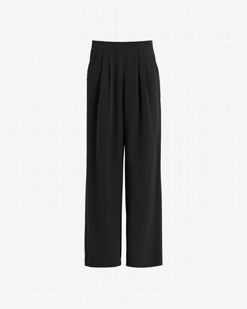 Pantaloni Cuyana Silk Largi-Leg Dama Negrii | EUR9469KT