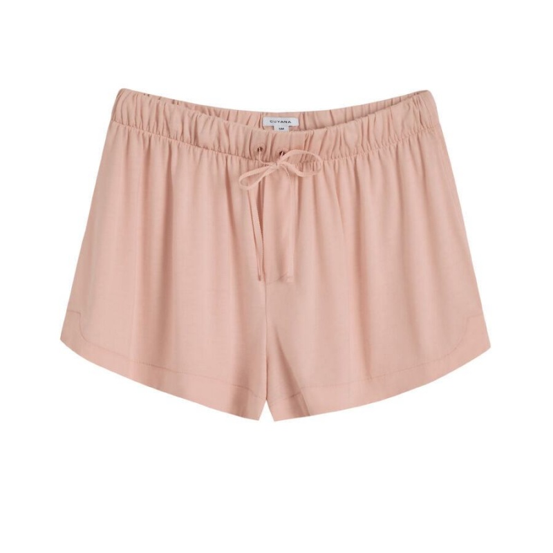 Pantaloni Scurti Cuyana Organic Pima Sleep Dama Roz | LJF739ES