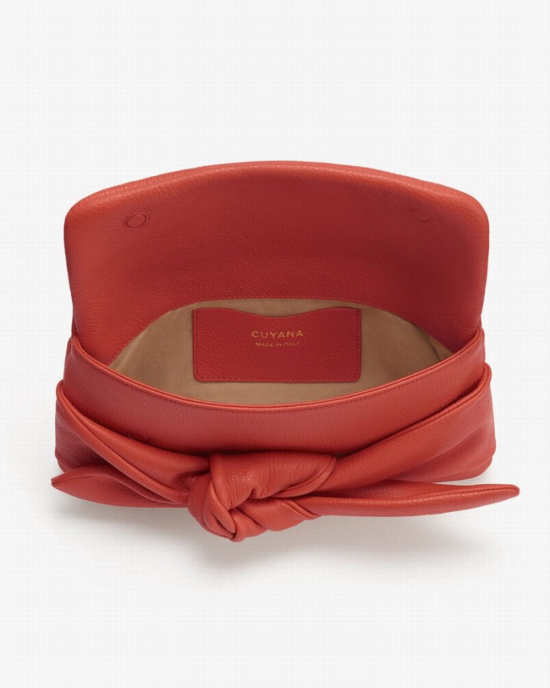 Poșete Cuyana Bow Dama Corai Inchis | TBU9366QD