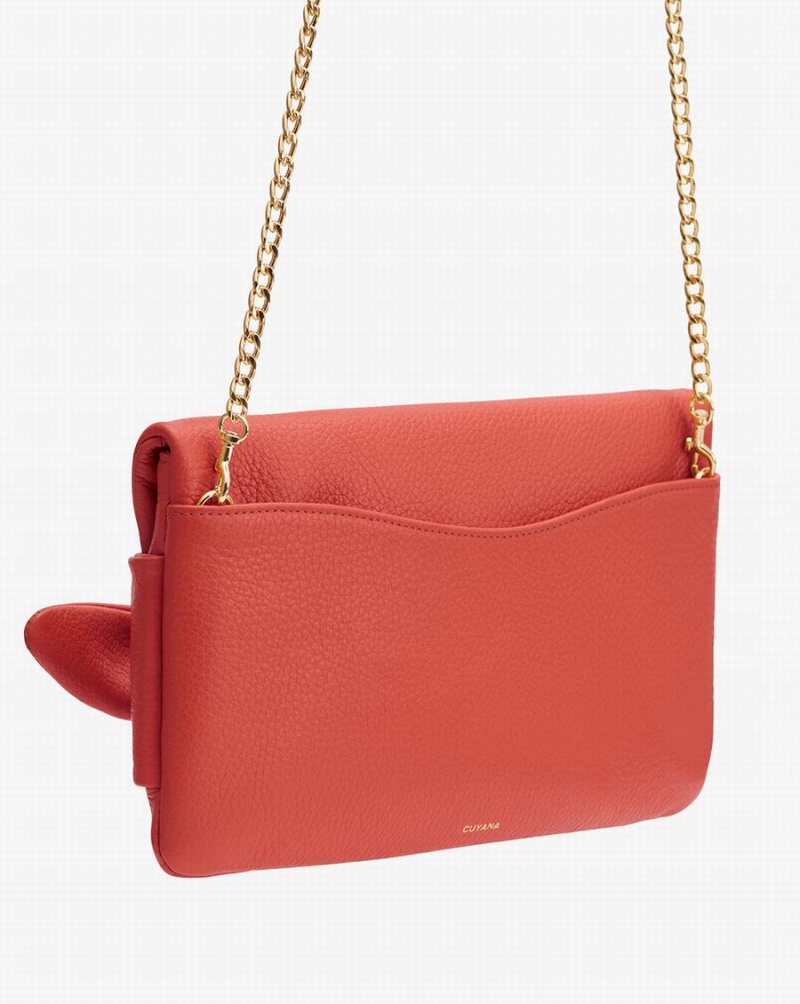 Poșete Cuyana Bow Dama Corai Inchis | TBU9366QD