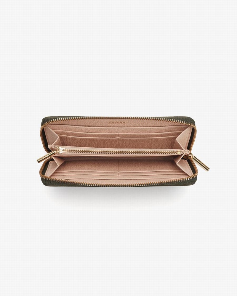 Portofel Cuyana Clasici Zip Around Dama Verzi Inchis | ASL9110FG