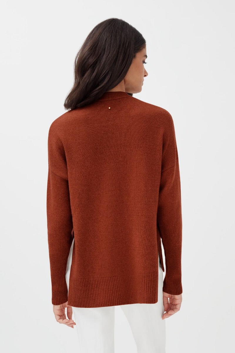 Pulovere Cuyana Cashmere Soft Wrap Dama Portocalii Inchis | BCH1379CX