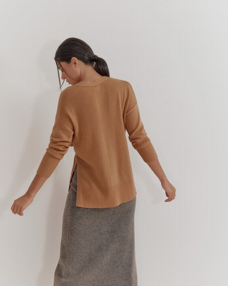 Pulovere Cuyana Single Origin Cashmere Wrap Dama Maro | AUV7856YX