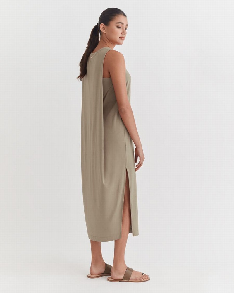 Rochie Cuyana Drape-Back Dama Verzi | PDX8119UO