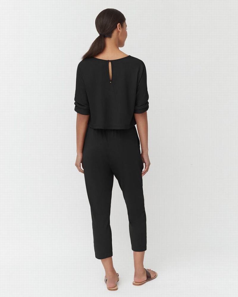 Rochie Cuyana Open-Back Dama Negrii | ZUS5834BM