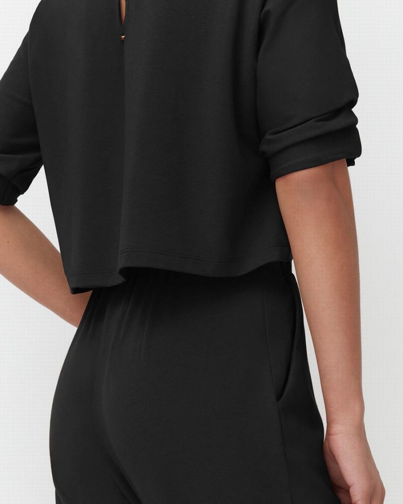 Rochie Cuyana Open-Back Dama Negrii | ZUS5834BM