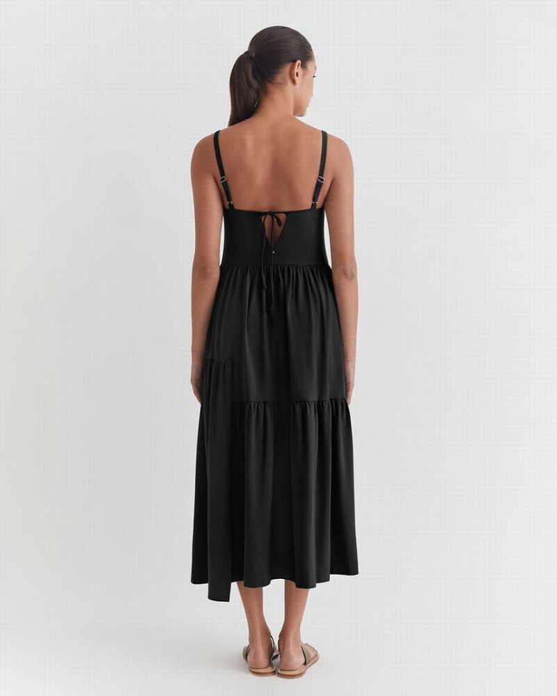 Rochie Cuyana Tiered Dama Negrii | FFT4393VQ