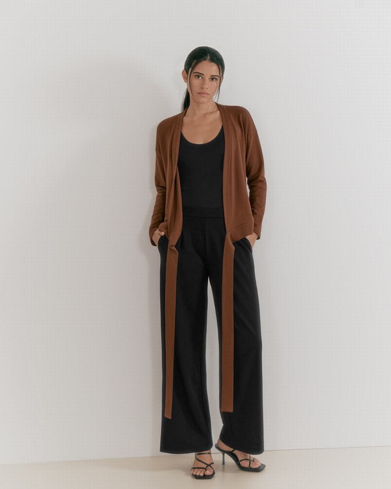 Tricouri Cuyana French Terry Wrap Top Dama Maro Inchis | TJV4416HZ
